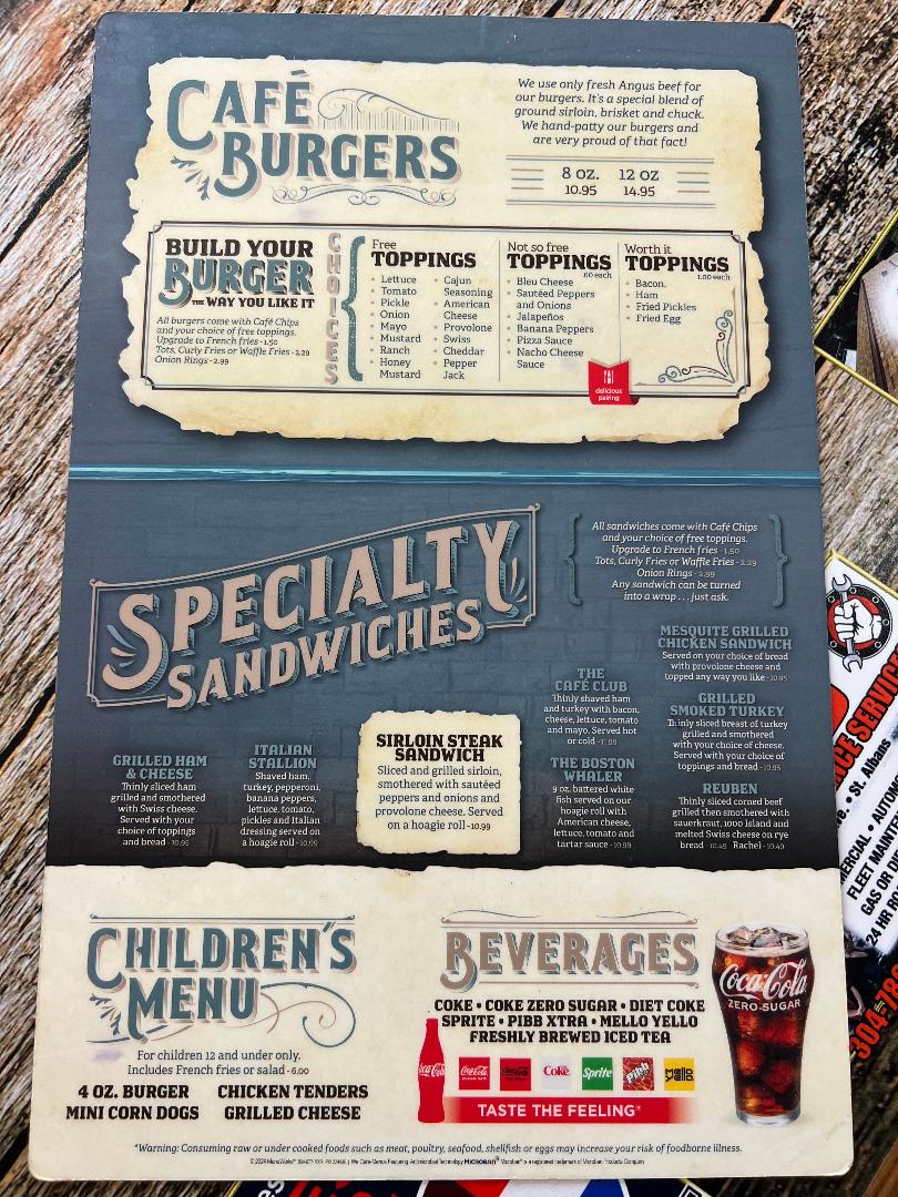 Old Main Cafe Menu - Image 1