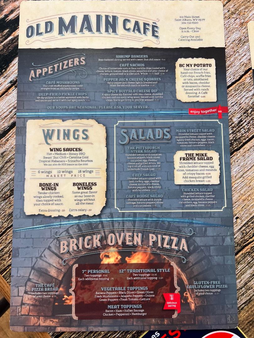 Old Main Cafe Menu - Image 2